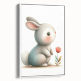 Soft Bunny Nursery Wall Art - Framed Baby Room Decor Print