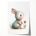 Soft Bunny Nursery Wall Art - Framed Baby Room Decor Print