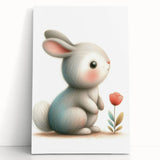 Soft Bunny Nursery Wall Art - Framed Baby Room Decor Print