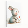 Soft Bunny Nursery Wall Art - Framed Baby Room Decor Print
