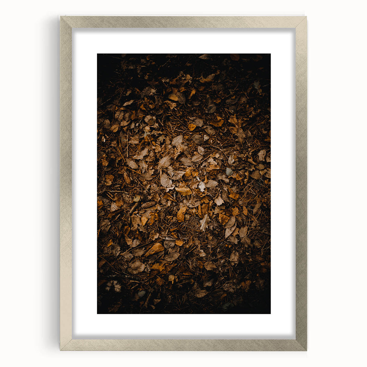 Textured abstract art print featuring warm autumnal colors on framed canvas, ideal for bedroom art.