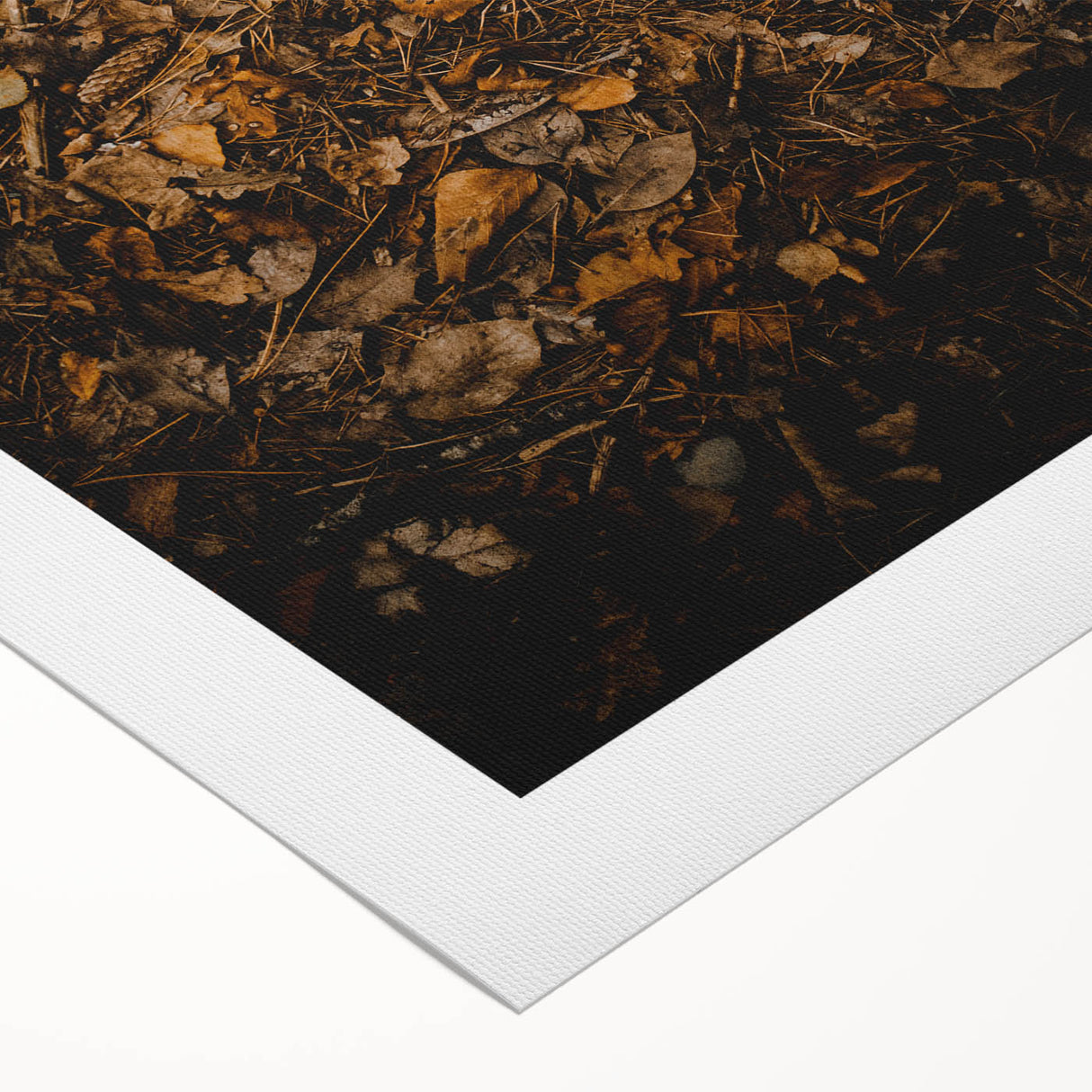 Art deco poster featuring autumnal trees in muted orange and brown hues on rolled canvas, ideal for dining room decor.