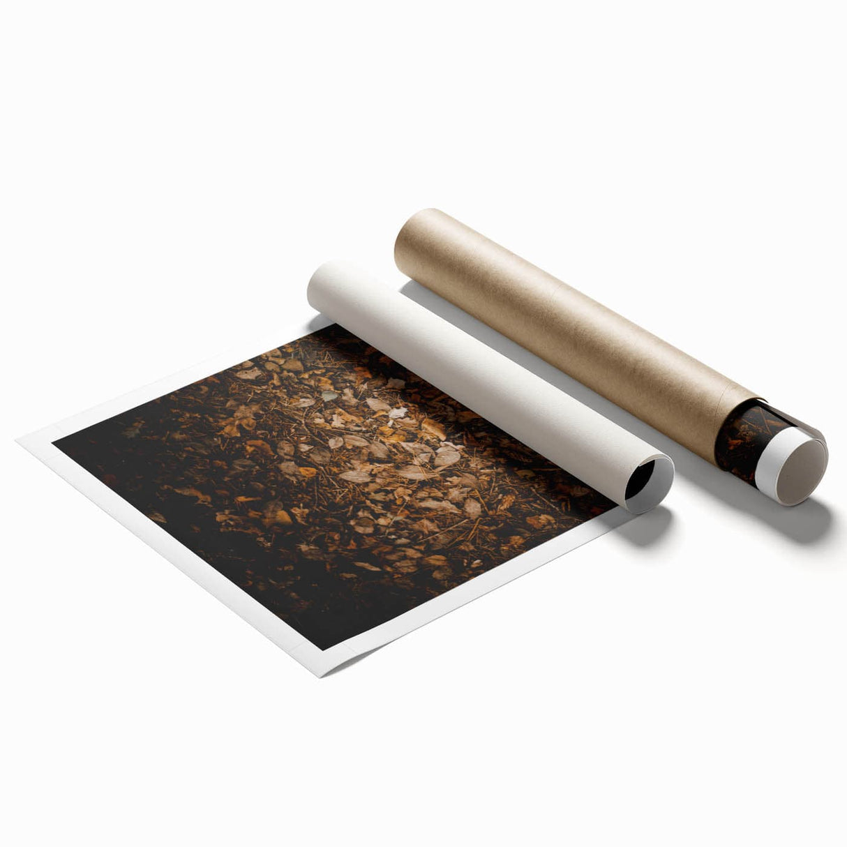 Extra large rolled print featuring a detailed floral art design in muted earth tones, ideal for classy bathroom wall art.