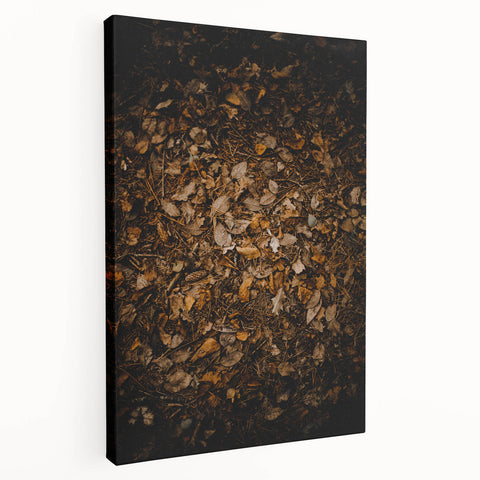 Large canvas print depicting an autumnal forest scene in warm orange and brown tones, suitable for kitchen wall art.