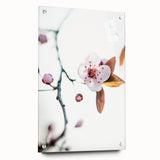 Large abstract wall art on acrylic glass depicting vibrant spring colors, suitable for bedroom or dining room decor.