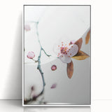 Art deco poster featuring a spring scene in pastel shades on white framed acrylic, suitable for nursery wall art.