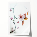 Spring floral art on rolled canvas featuring soft pastel shades, ideal for dining room wall decor.
