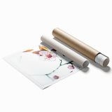 Extra large rolled print featuring a floral design in pastel shades, ideal for classy bathroom wall art.