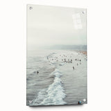 Large abstract wall art on acrylic glass depicting vibrant summer colors, ideal for bedroom or dining room decor.