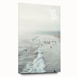 Large abstract wall art in vibrant orange and yellow hues on acrylic glass, ideal for bedroom or dining room decor.