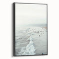 Black and white vintage poster art of a summer landscape on framed canvas, ideal for bedroom wall decor.