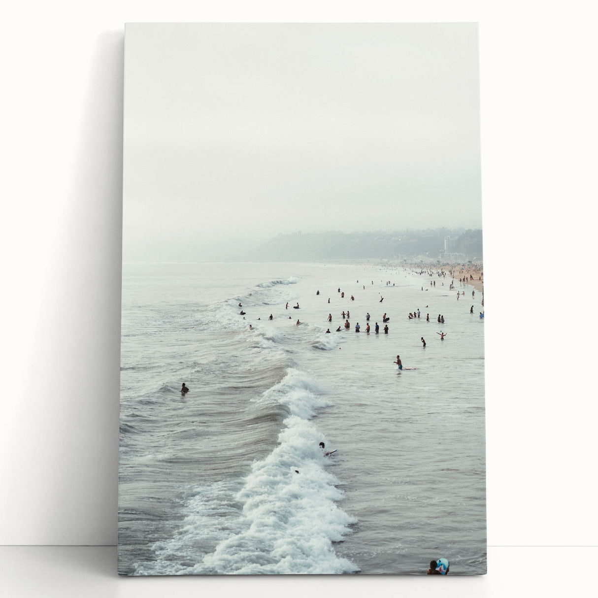 Large black and white abstract canvas depicting summer season, ideal for kitchen wall art or bedroom ambiance.
