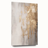 Large abstract wall art on acrylic glass depicting winter scenes in muted blue and gray tones.