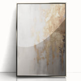 Mid-century modernist winter scene in muted blue and white tones, framed acrylic, ideal for nursery wall decor.
