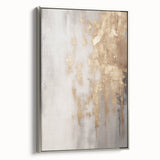Winter landscape art painting on framed canvas, featuring muted blue and white tones, ideal for a living room.