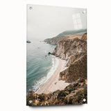 Large abstract wall art on acrylic glass featuring swirling blue and white patterns.