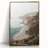 Large art print featuring a mid-century modernist summer scene in gold and blue tones on acrylic.