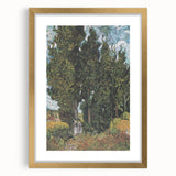 Abstract art print in gold frame, featuring swirling blue and yellow patterns, ideal for dining room decor.