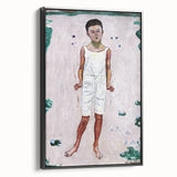 Modern Wall Art - Minimalist Childhood Portrait with Subtle Tones
