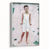 Modern Wall Art - Minimalist Childhood Portrait with Subtle Tones