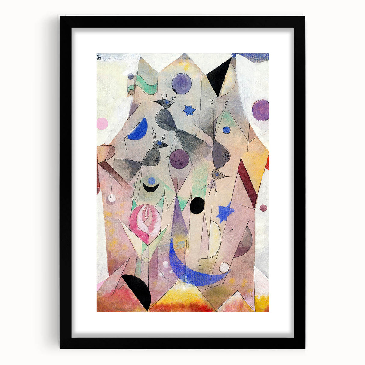 Abstract Modern Art Print - Persian Nightingales by Paul Klee - Modern Wall Art