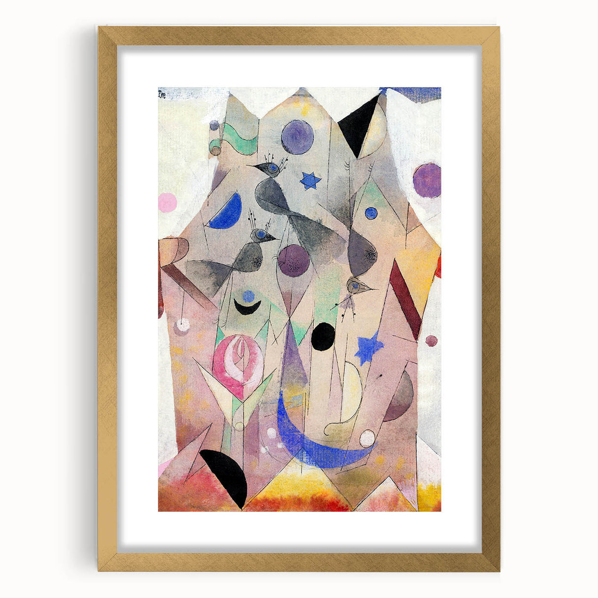 Abstract Modern Art Print - Persian Nightingales by Paul Klee - Modern Wall Art