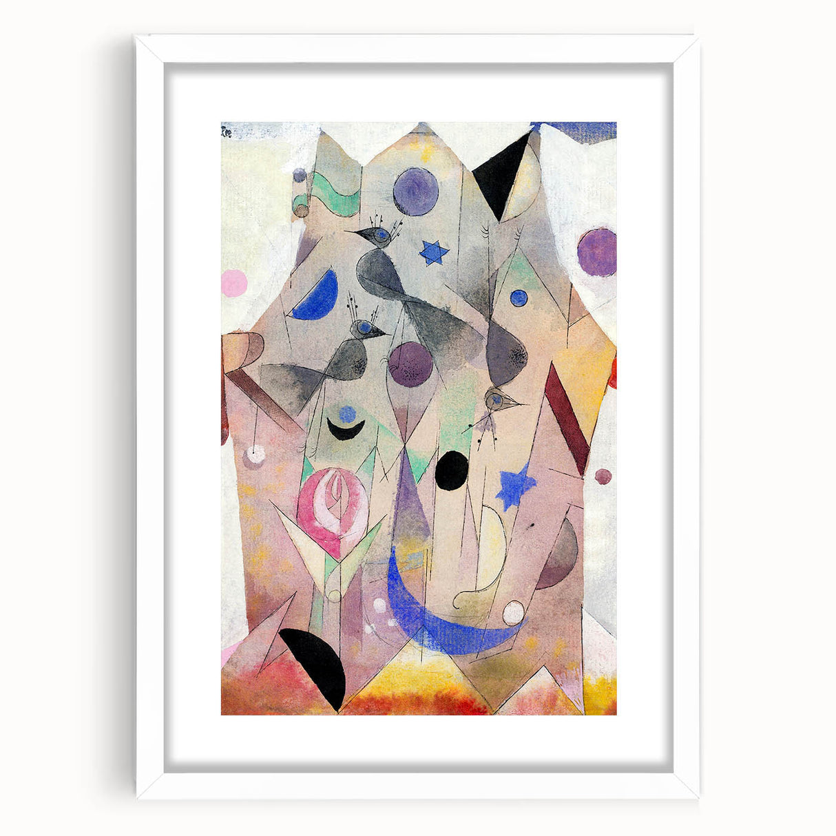 Abstract Modern Art Print - Persian Nightingales by Paul Klee - Modern Wall Art