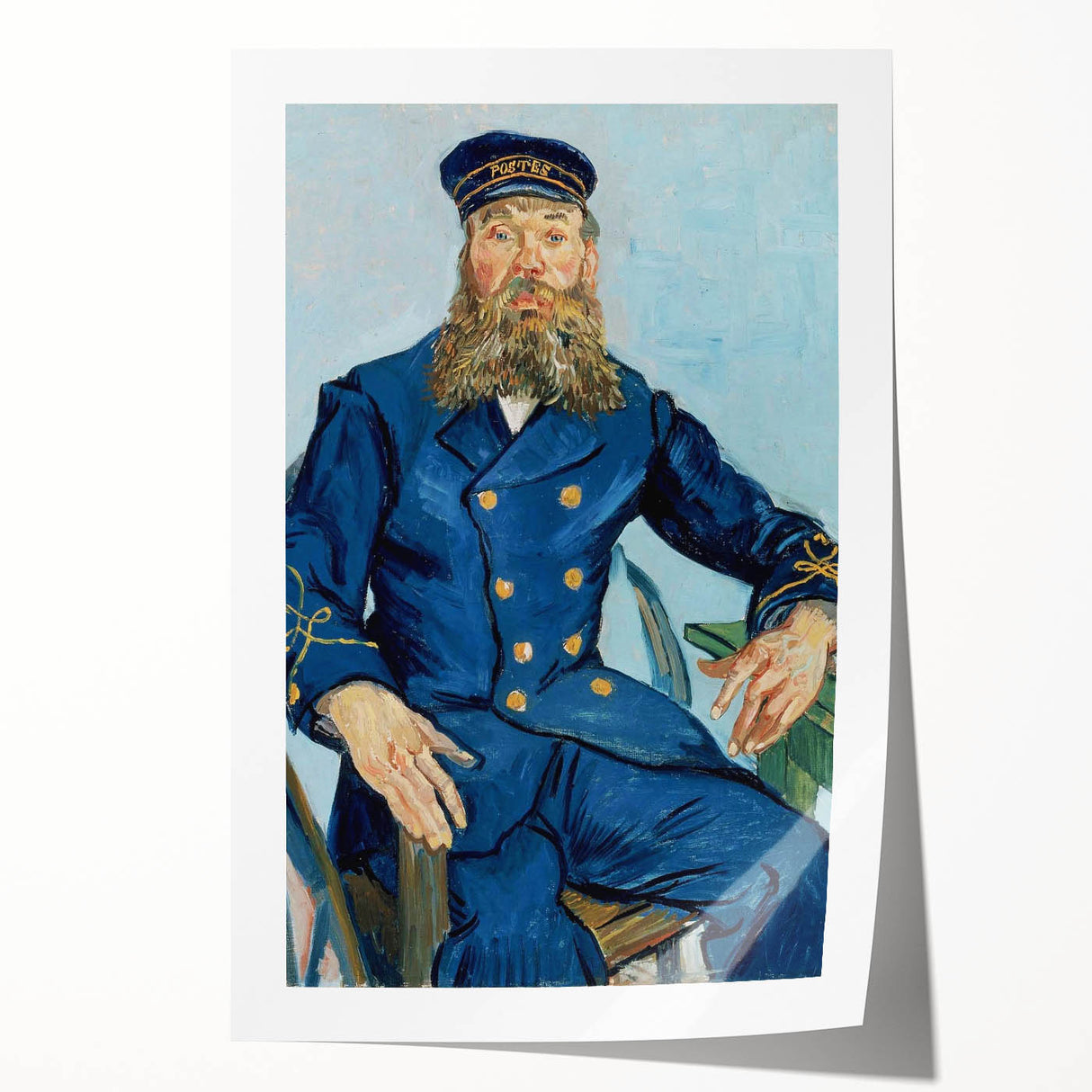 Impressionism Wall Art - Portrait of Postman Joseph Roulin by van Gogh