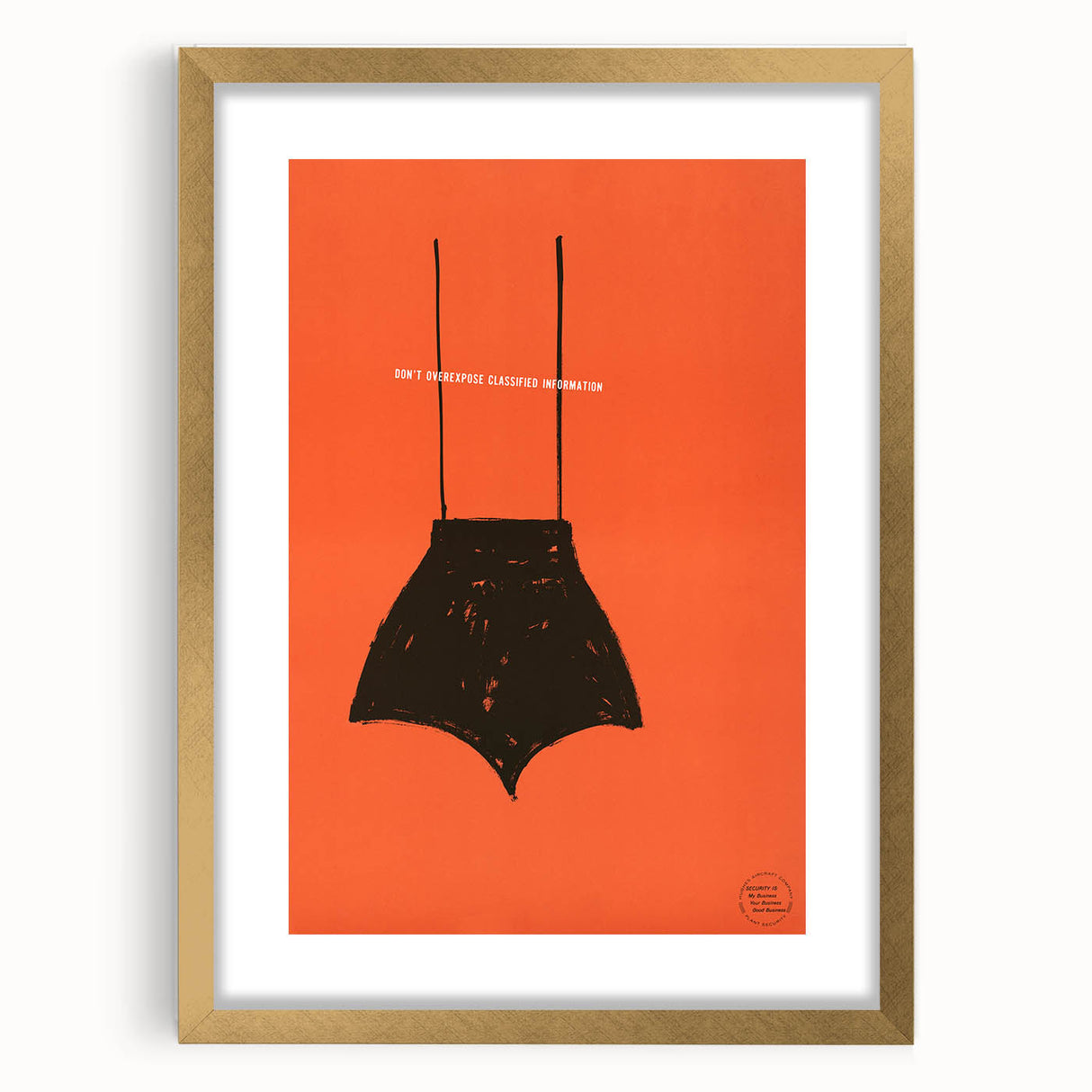 Modern Wall Art: Vintage Poster – Abstract Minimalism in Bold Orange