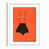 Modern Wall Art: Vintage Poster – Abstract Minimalism in Bold Orange