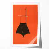 Modern Wall Art: Vintage Poster – Abstract Minimalism in Bold Orange