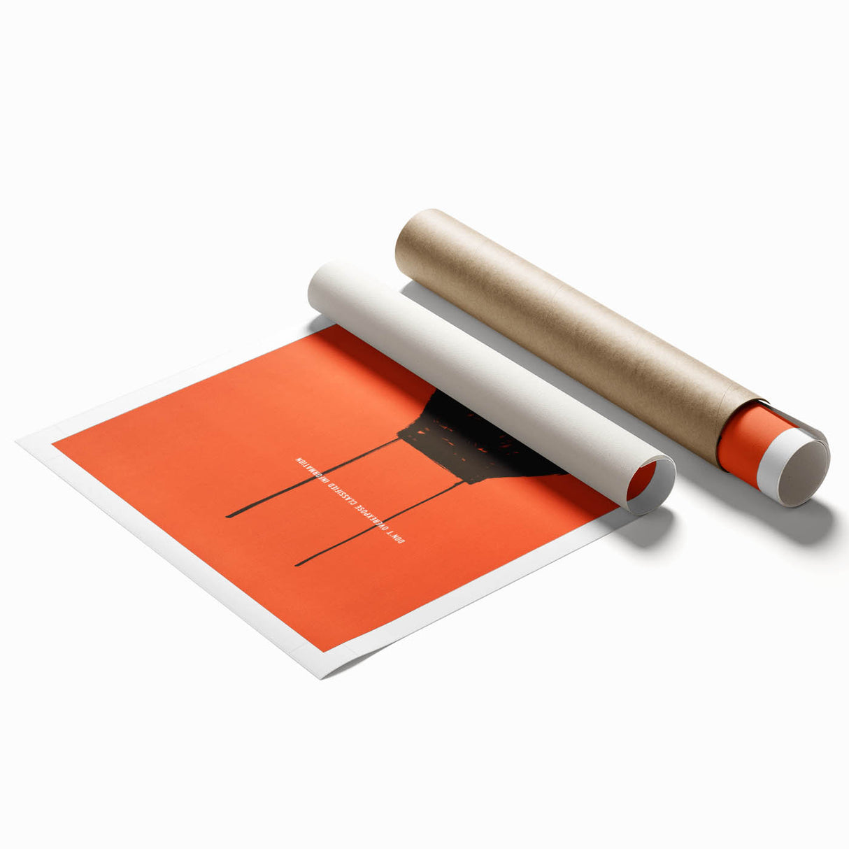 Modern Wall Art: Vintage Poster – Abstract Minimalism in Bold Orange