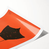 Modern Wall Art: Vintage Poster – Abstract Minimalism in Bold Orange