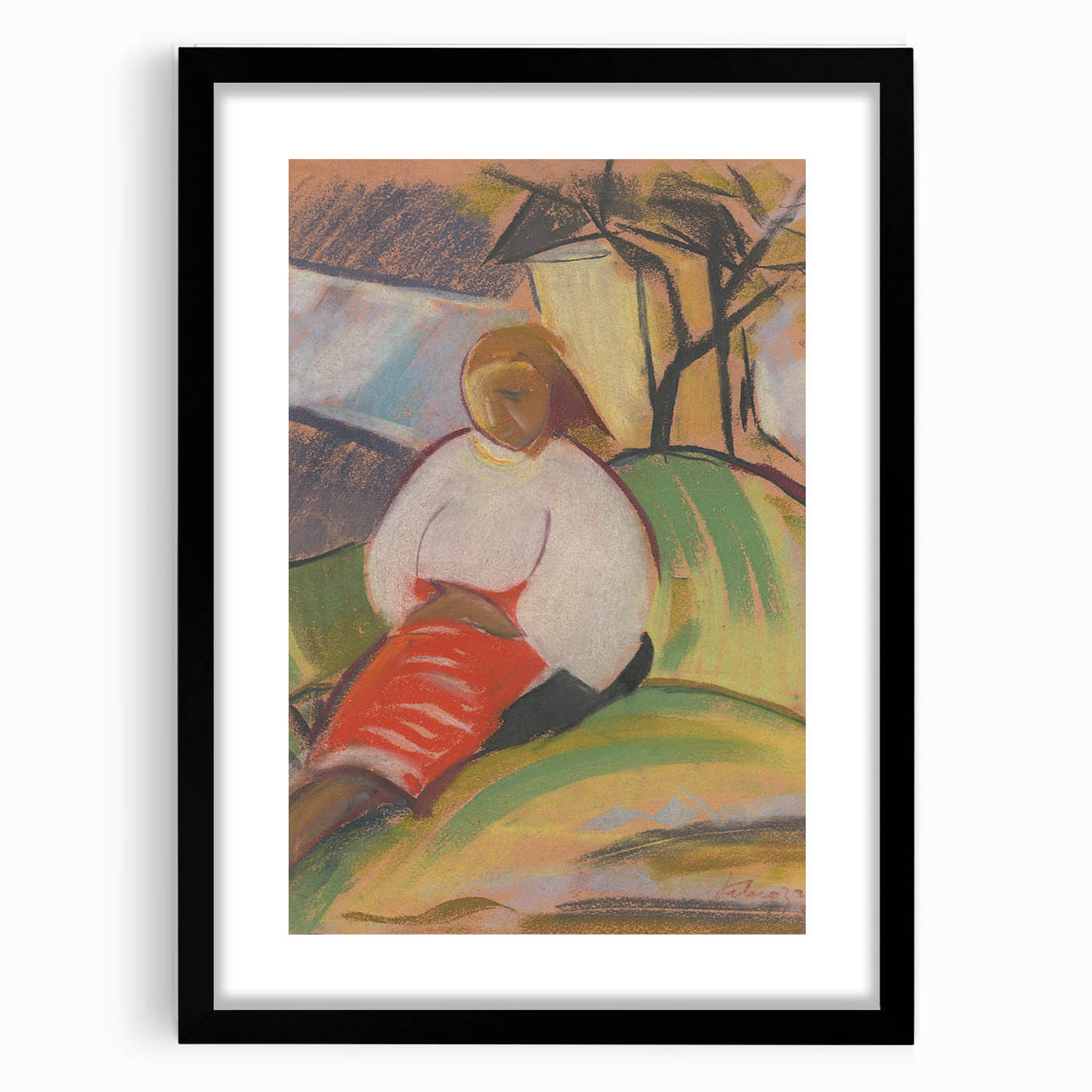 Modern Wall Art: Girl in a Red Skirt – Abstract Contemporary Artwork