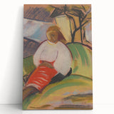 Modern Wall Art: Girl in a Red Skirt – Abstract Contemporary Artwork