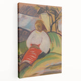 Modern Wall Art: Girl in a Red Skirt – Abstract Contemporary Artwork