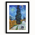 Impressionism Wall Art - Road with Cypress and Star by Vincent van Gogh