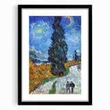 Impressionism Wall Art - Road with Cypress and Star by Vincent van Gogh