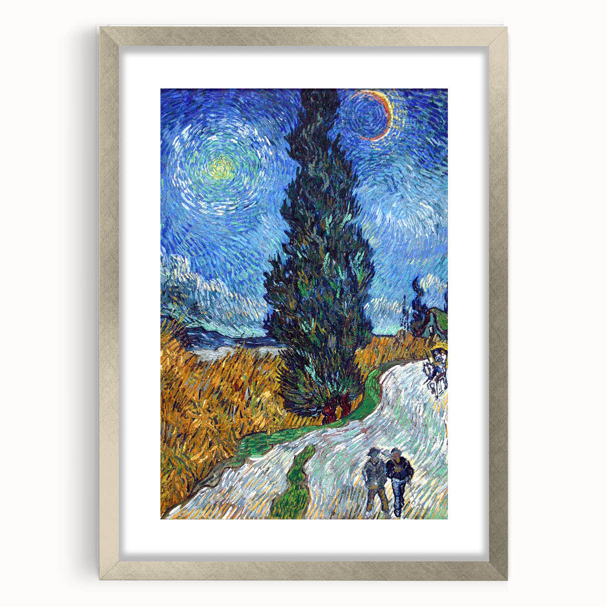Impressionism Wall Art - Road with Cypress and Star by Vincent van Gogh