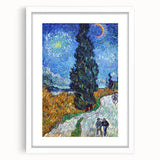 Impressionism Wall Art - Road with Cypress and Star by Vincent van Gogh