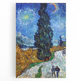 Impressionism Wall Art - Road with Cypress and Star by Vincent van Gogh