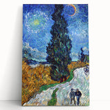 Impressionism Wall Art - Road with Cypress and Star by Vincent van Gogh