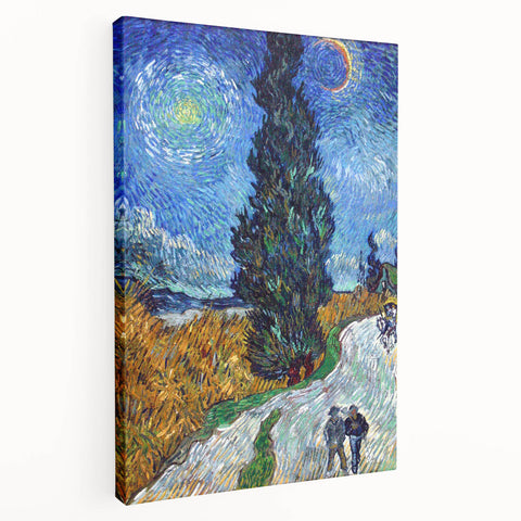 Impressionism Wall Art - Road with Cypress and Star by Vincent van Gogh