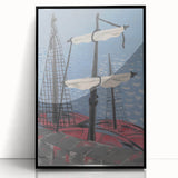 Modern Wall Art: Fishing Boats – Nautical Abstract by Mikuláš Galanda