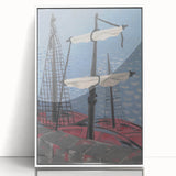 Modern Wall Art: Fishing Boats – Nautical Abstract by Mikuláš Galanda