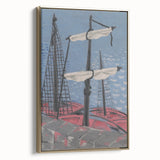 Modern Wall Art: Fishing Boats – Nautical Abstract by Mikuláš Galanda