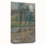 Modern Wall Art: Trees by the River – Serene Abstract Landscape