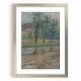 Modern Wall Art: Trees by the River – Serene Abstract Landscape