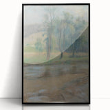 Modern Wall Art: Trees by the River – Serene Abstract Landscape