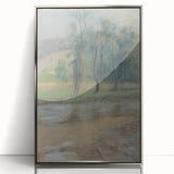 Modern Wall Art: Trees by the River – Serene Abstract Landscape